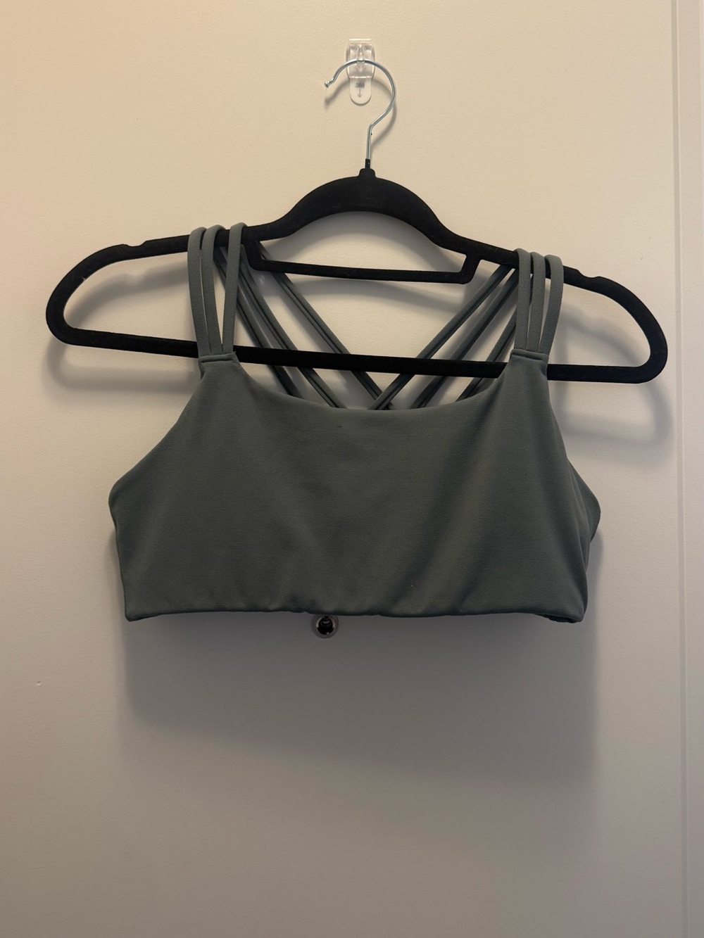 Athleta Strapy Crisscross Sports Bra in Sage Green